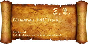 Blumenau Mályva névjegykártya